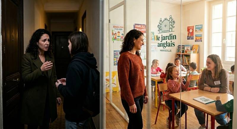 Application de suivi vidéo et bilan pédagogique des cours d'anglais enfants vers Baille 13005.