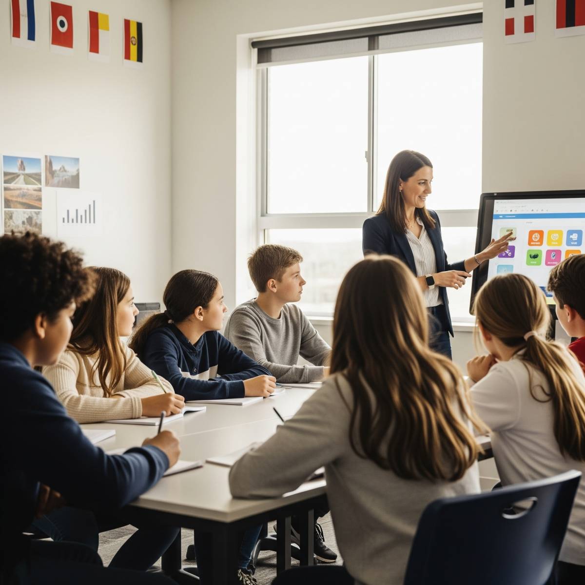 d'un petit groupe d'adolescents en pleine discussion animée à Marseille 13005