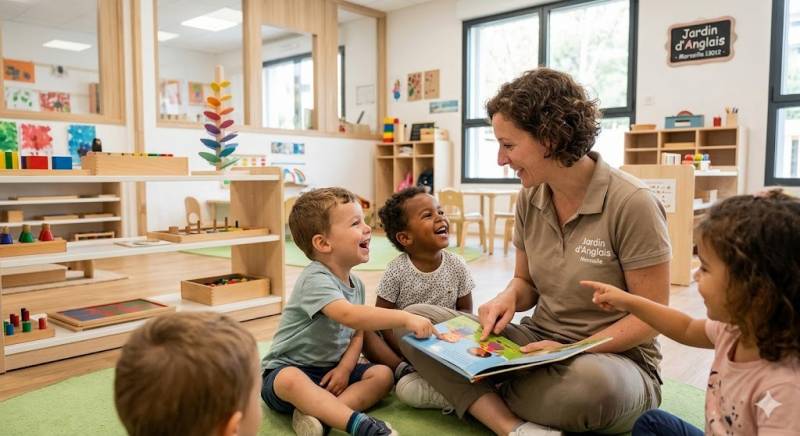 Pédagogie active en présentiel validée par les sciences cognitives pour l'anglais maternelle au Jardin d'Anglais à Marseille 13012.