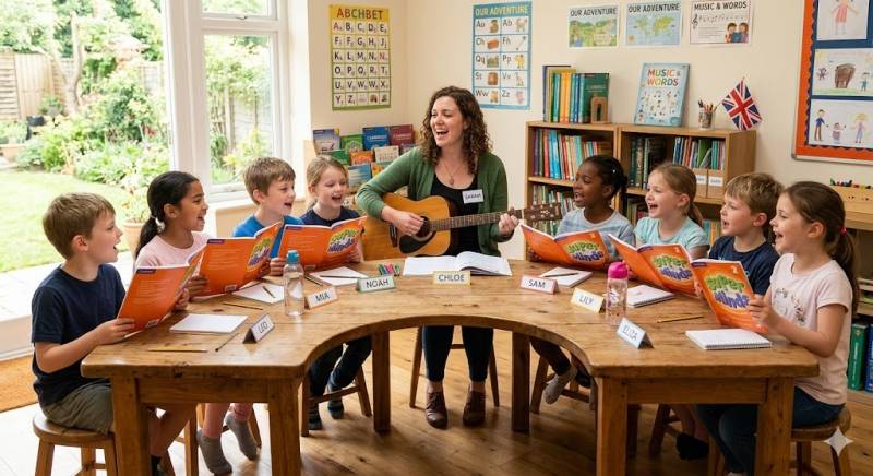 Enseignant anglophone musicien et cours d'anglais en petits groupes face aux limites de l'anglais école publique aux Trois-Lucs 13012.