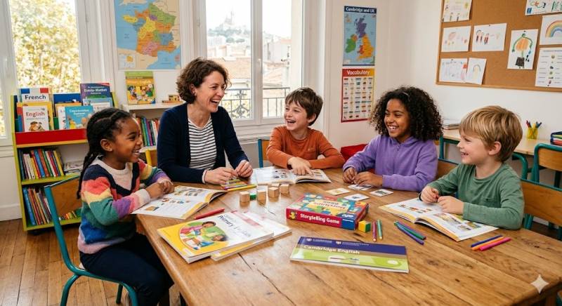 Ateliers d'anglais enfants : la force des interactions réelles face aux visioconférences de Novakid.